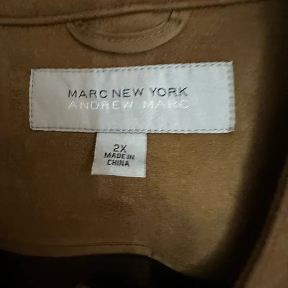 Marc New York Tan Suede Utility Jacket 2X Plus Size - Picture 3 of 6